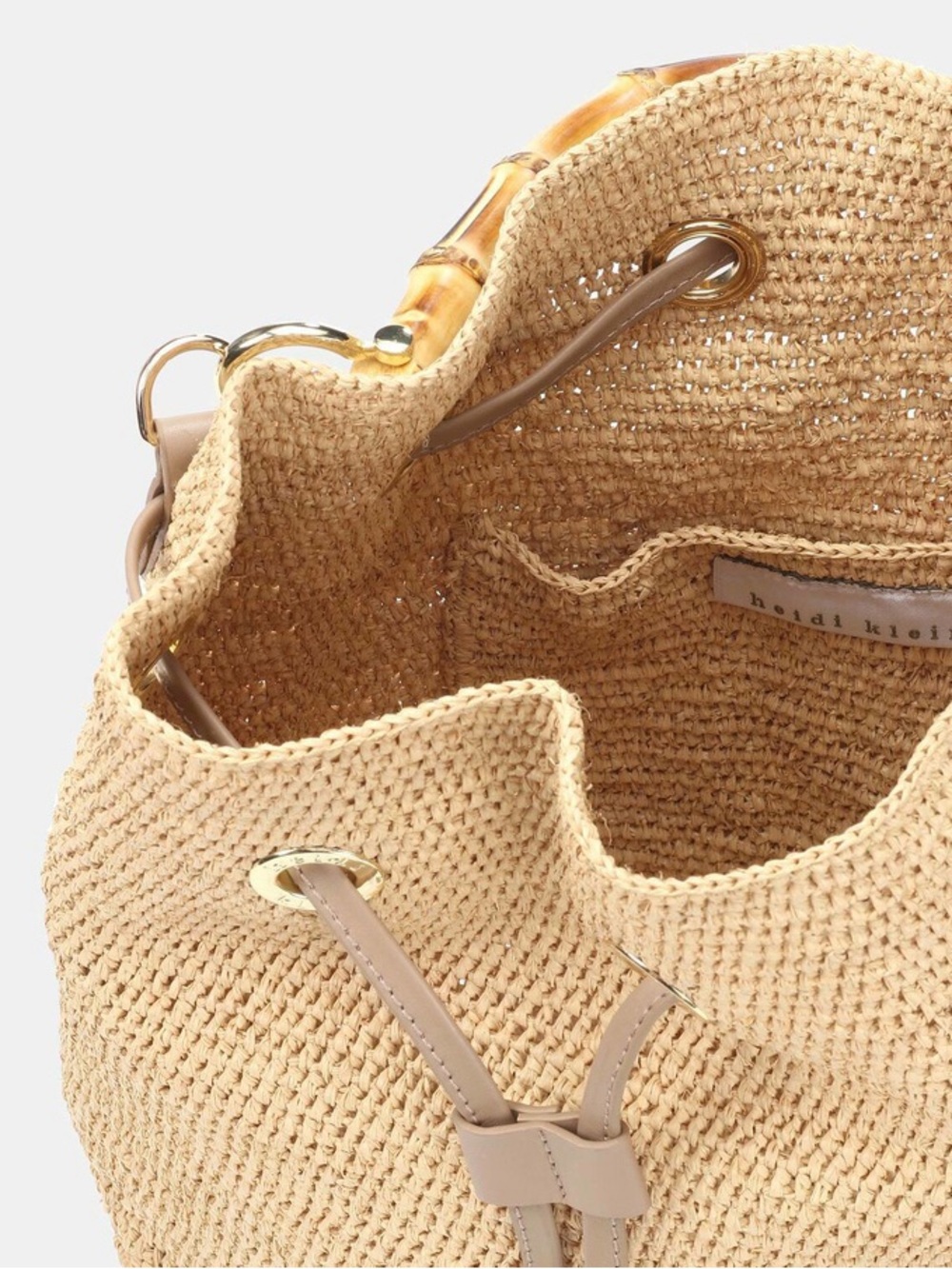 👜✨ Heidi Klein Savannah Bay Mini Bamboo Duffle Bag NWT ✨👜 - Picture 4 of 15